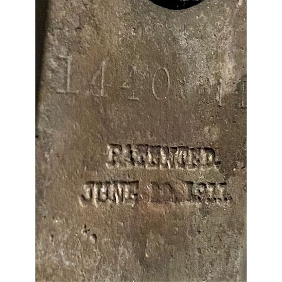 Antique Brass Door Knob and Martise Lock Set pat 1911 - Picture 3 of 8